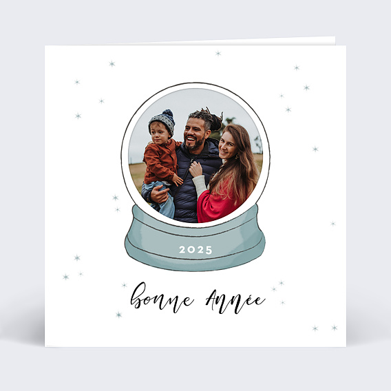 Carte de voeux Découpe Boule de Neige