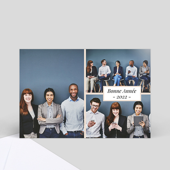 Carte de Voeux Entreprise Etiquette poudrée