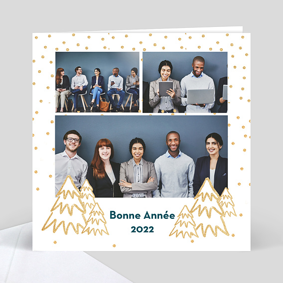 Carte de Voeux Entreprise Neige Scintillante