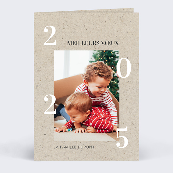 Carte de Voeux Particuliers Photo Chiné