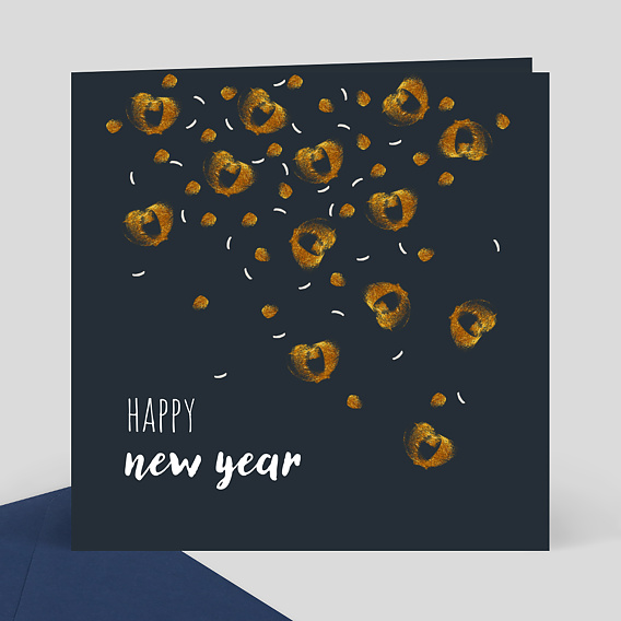 Carte de Voeux Particuliers Pluie de coeurs