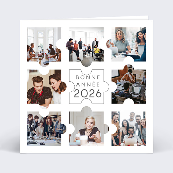 Carte de Voeux Entreprise Puzzle de Photos