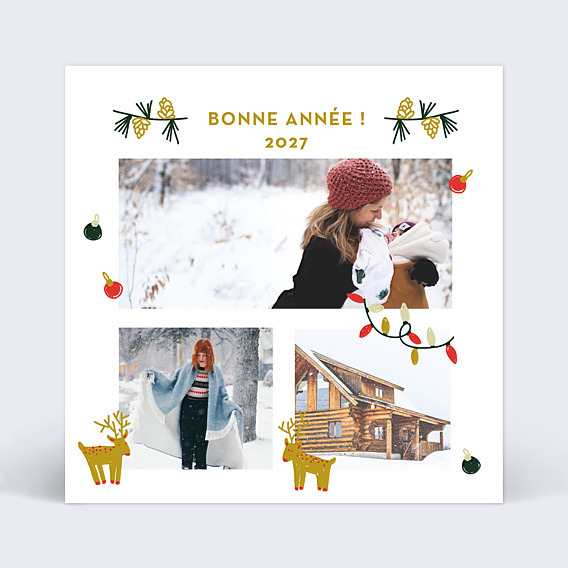 Carte de Voeux Particuliers Décorations de Noël