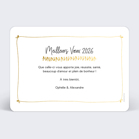Carte de voeux Jolies Feuilles Verso