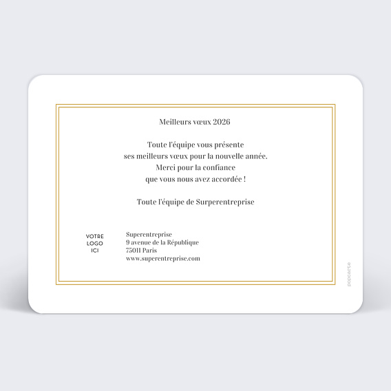 Carte de vœux entreprise Ornements Verso