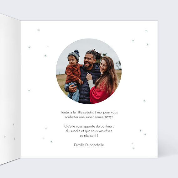 Carte de Voeux Particuliers Découpe Boule de Neige