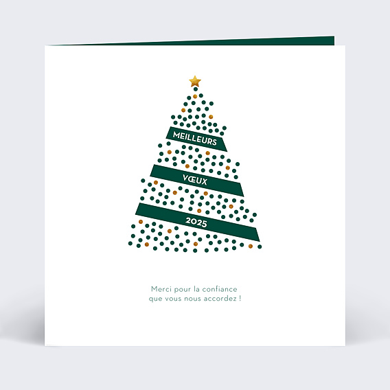 Carte de Voeux Entreprise Découpe Sapin Décoré