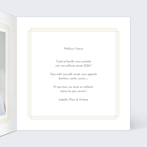 Carte de Voeux Particuliers Dorure cadre photo