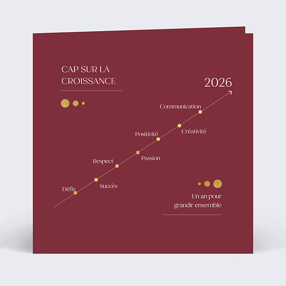 Carte de vœux entreprise Courbe de Valeurs Recto