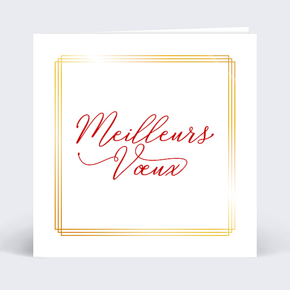Carte de vœux entreprise Dorure cadre meilleurs voeux Recto