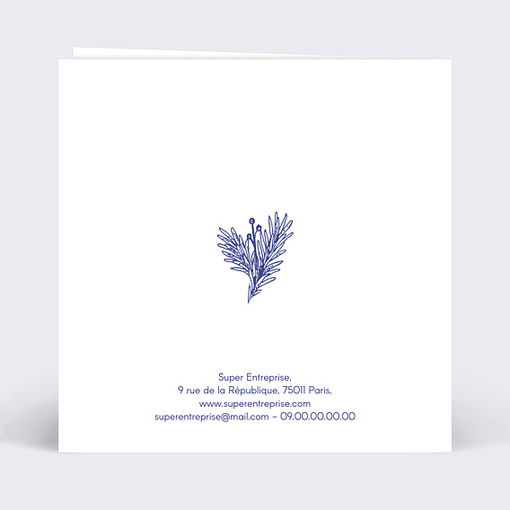 Carte de vœux entreprise Dorure Cadre Gravure Verso