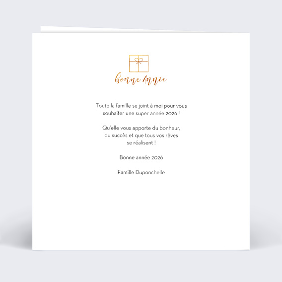 Carte de voeux Découpe Cadeaux Verso