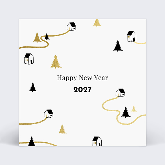Carte de Voeux Particuliers Joli village