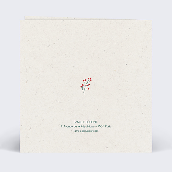 Carte de voeux Cadre Photo Festif Verso