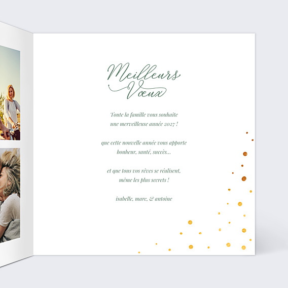 Carte de Voeux Particuliers Pois Sapin Dorure