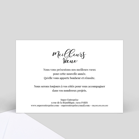 Carte de vœux entreprise Calligraphie chic Verso