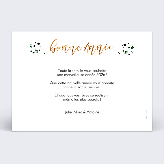 Carte de Voeux Particuliers Feuilles étoilées