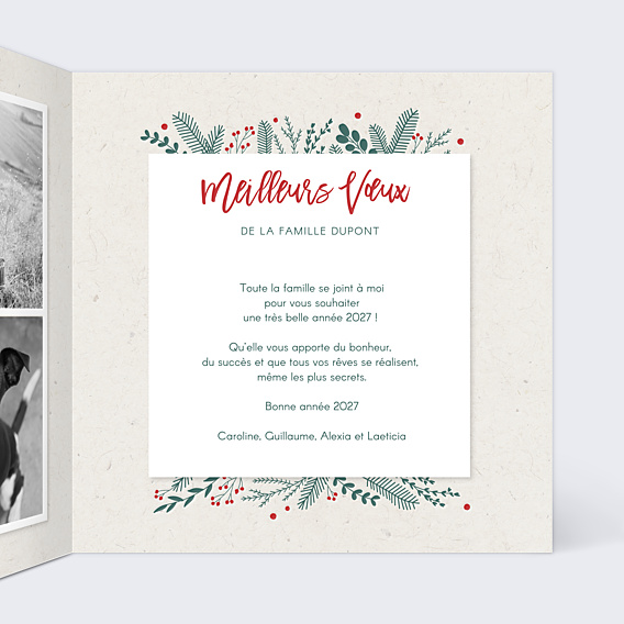 Carte de Voeux Particuliers Cadre Photo Festif