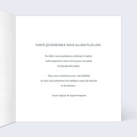 Carte de vœux entreprise Sapin Valeurs Intérieur Droit