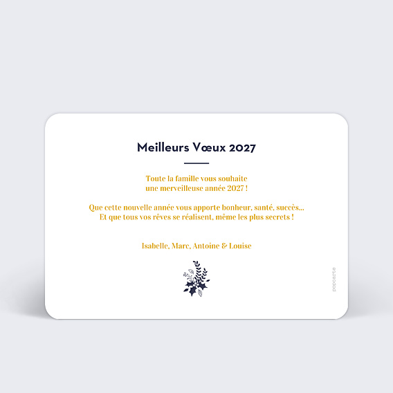 Carte de Voeux Particuliers Branche de houx