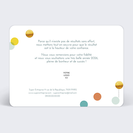 Carte de Voeux Entreprise Confettis Chic