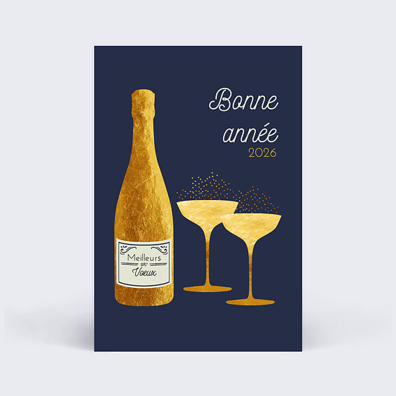Carte de vœux entreprise Bulles pétillantes