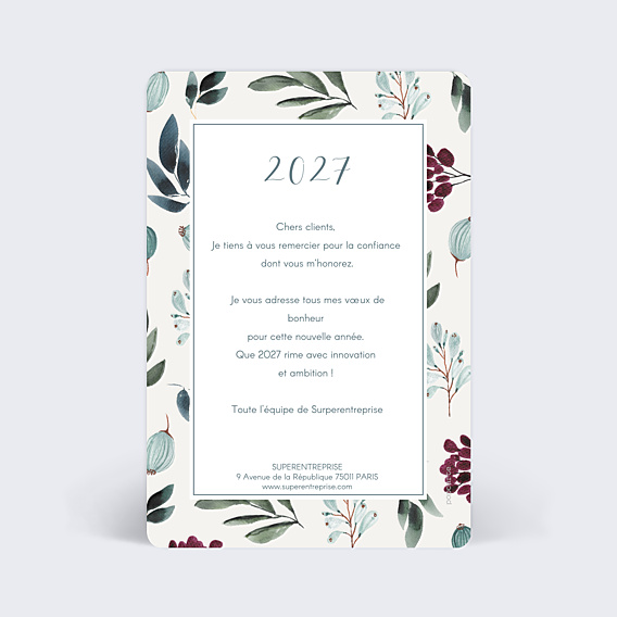 Carte de Voeux Entreprise Floral