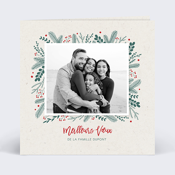 Carte de Voeux Particuliers Cadre Photo Festif