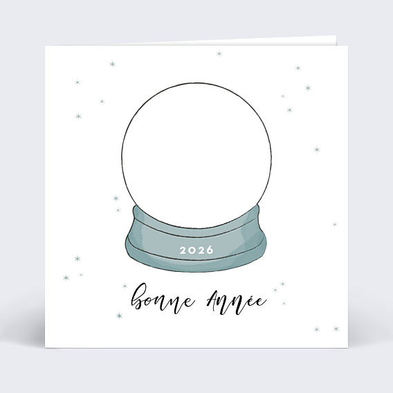 Carte de voeux Découpe Boule de Neige