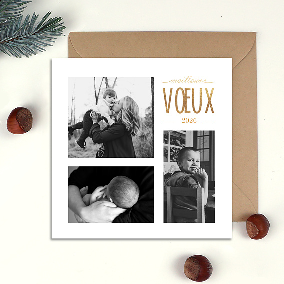 Carte de voeux Jeu typographique Après 4