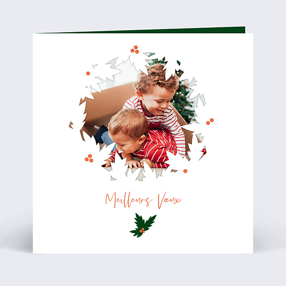 Carte de voeux Découpe Couronne Recto