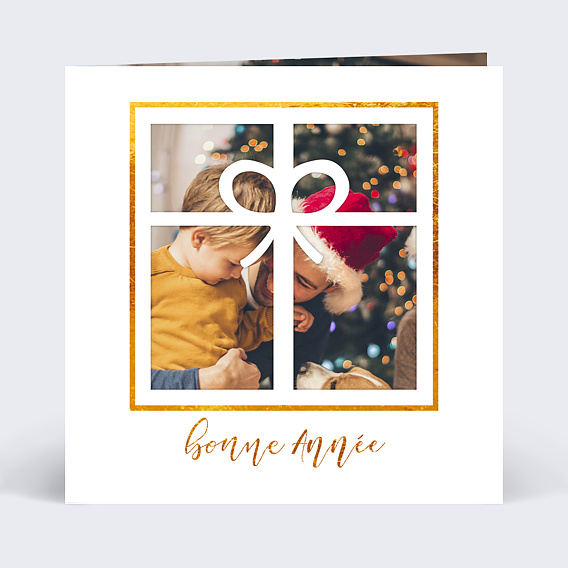 Carte de voeux Découpe Cadeaux Recto