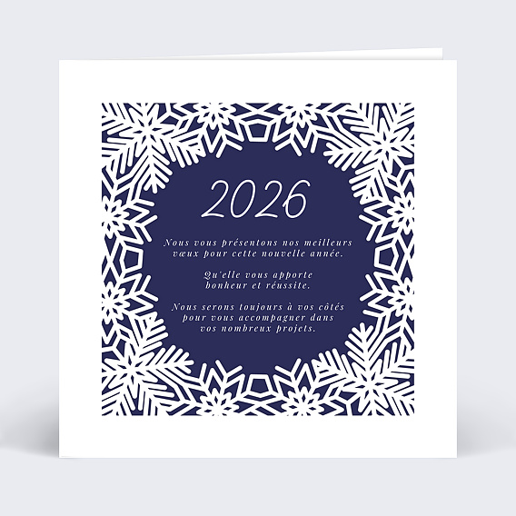 Carte de vœux entreprise Découpe Flocons Recto