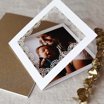 Carte de Voeux Particuliers Dcoupe Cadre Dentelle