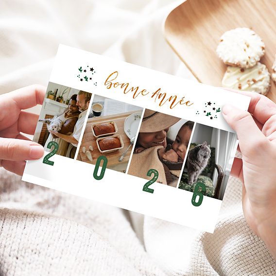 Carte de voeux Feuilles étoilées Après 4