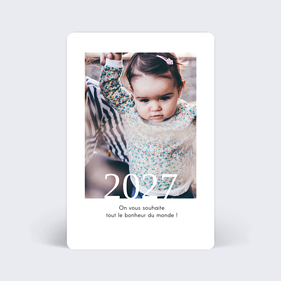 Carte de Voeux Particuliers Typographie Cadre Année