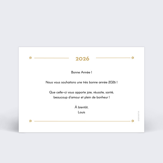 Carte de voeux Losange fleuri Verso