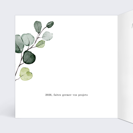 Carte de vœux entreprise Dorure Eucalyptus Intérieur Gauche