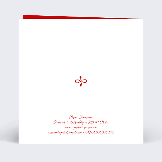 Carte de vœux entreprise Dorure cadre meilleurs voeux Verso