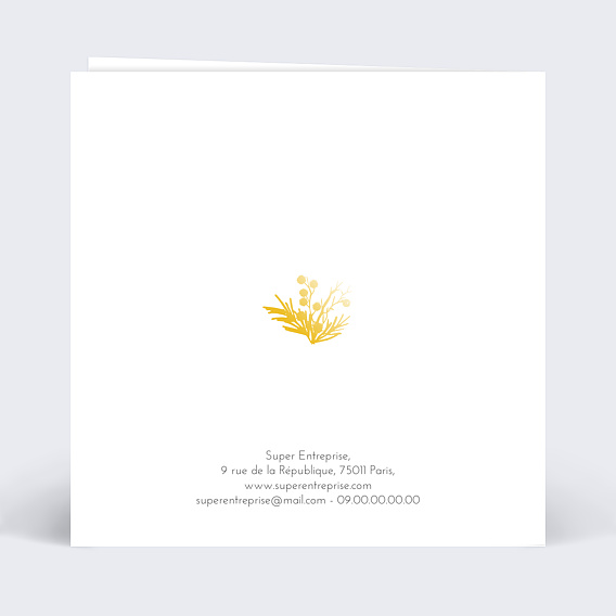 Carte de vœux entreprise Dorure Couronne Année Verso