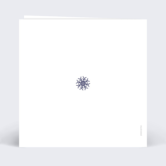 Carte de voeux Découpe Flocons Verso