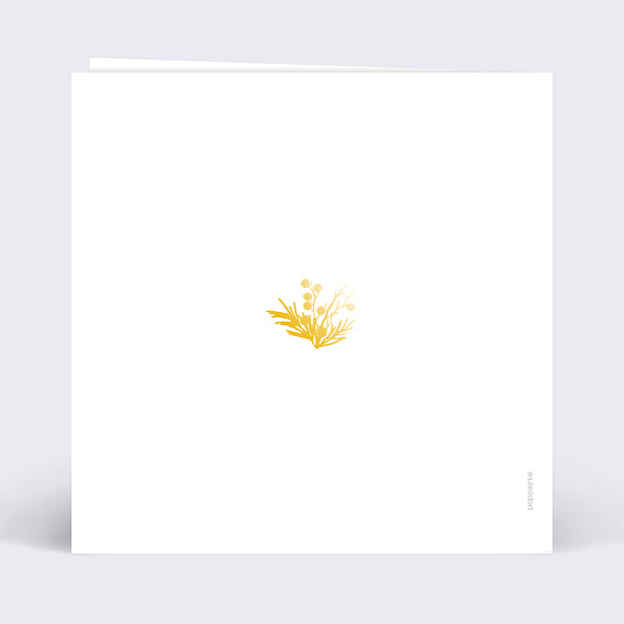 Carte de voeux Dorure couronne photo Verso