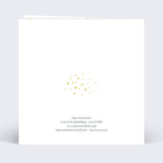 Carte de vœux entreprise Dorure Pois Sapins Verso