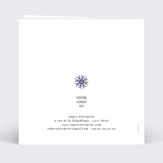 Carte de vœux entreprise Découpe Flocons Verso