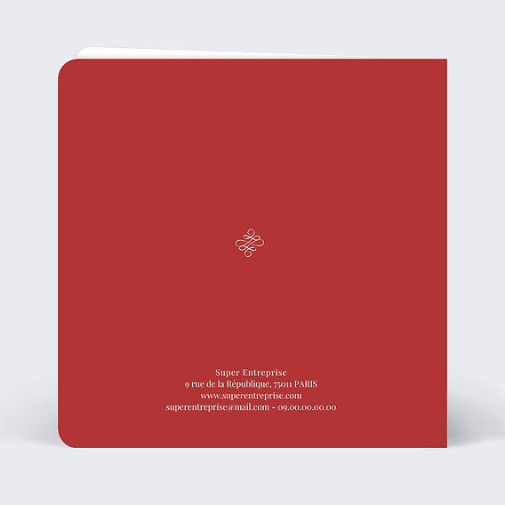 Carte de vœux entreprise Typographie Classique Verso