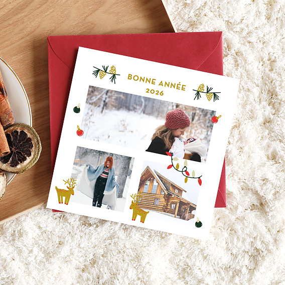 Carte de Voeux Particuliers Décorations de Noël
