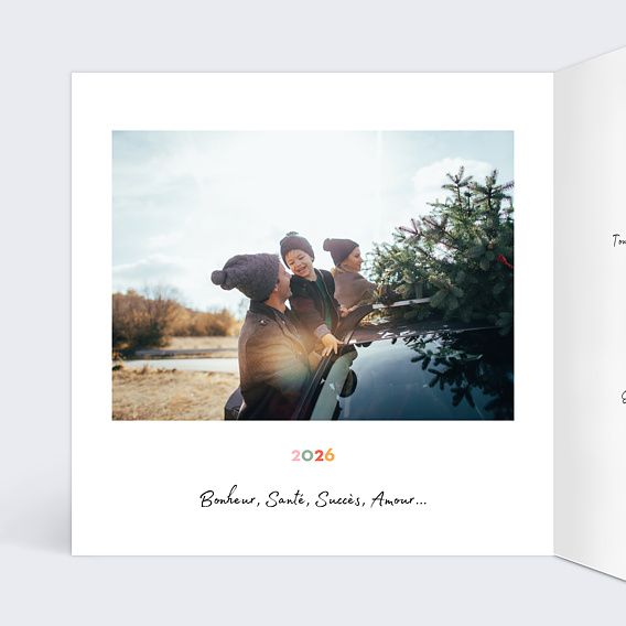 Carte de voeux Lettres colorées Intérieur Gauche