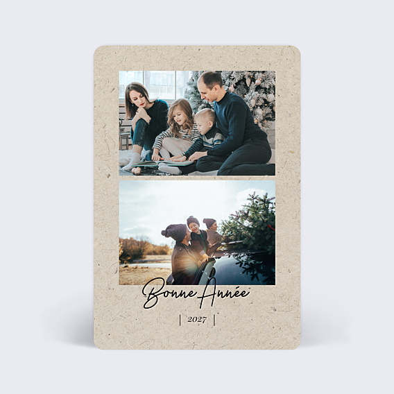 Carte de Voeux Particuliers Esprit chiné 2 photos