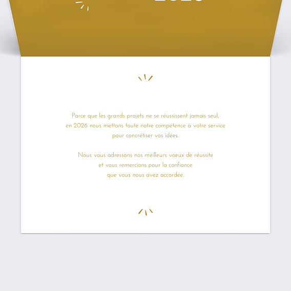 Carte de vœux entreprise Calendrier Typographie Intérieur Droit