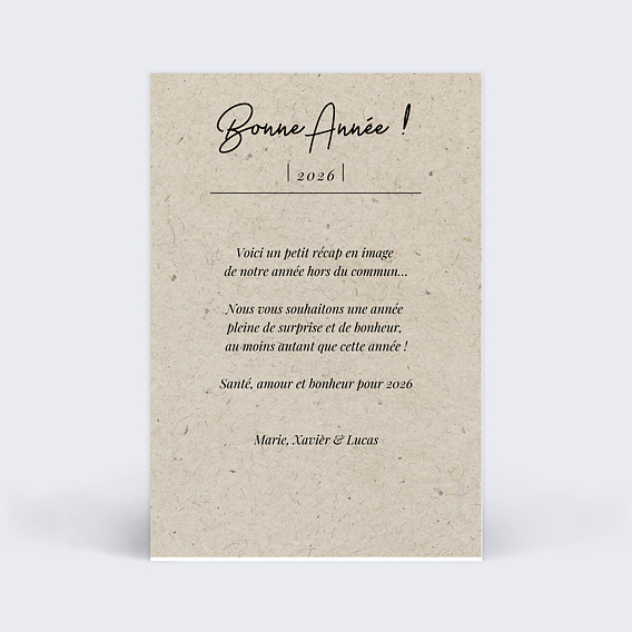 Carte de voeux Esprit Chiné 4 photos Verso